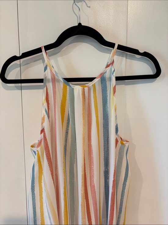 Papermoon Tops - Papermoon White Multicolor Striped Halter Cami